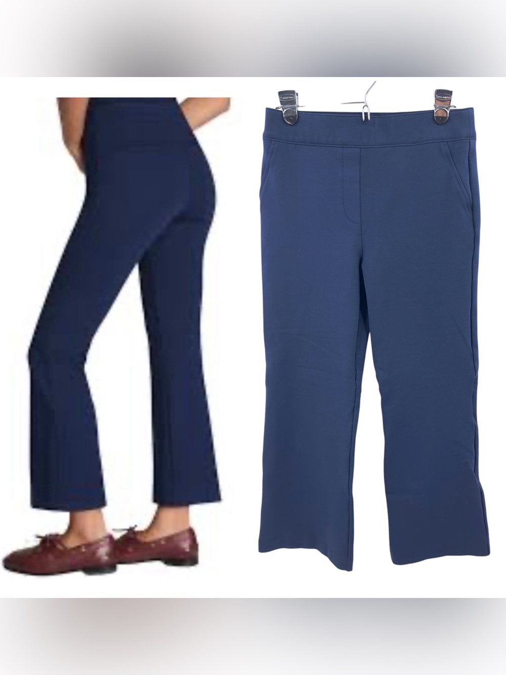 Spanx The Perfect Pant Kick Flare Size Medium Slimming Stretch Lapis Blue Crop